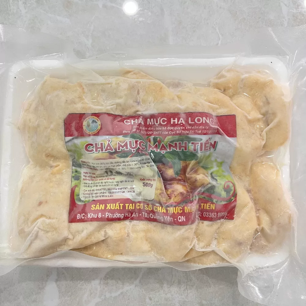 Bao bì chả mực Hạ Long chiên khay 500g